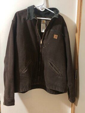 Vintage Mens Size 3XLT Carhartt Duck Canvas Blanket Lined Work Jacket
